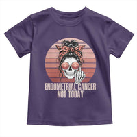 Vintage Endometrial Cancer Not Today Toddler T Shirt Skeleton Warrior Fighter