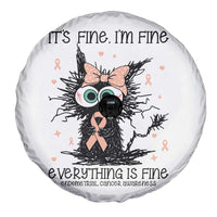 Funny Black Cat Endometrial Cancer Awareness Spare Tire Cover Its Fine Im Fine Everything Is Fine