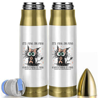 Funny Black Cat Endometrial Cancer Awareness Bullet Tumbler Its Fine Im Fine Everything Is Fine