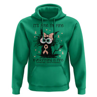 Funny Black Cat Endometrial Cancer Awareness Hoodie Its Fine Im Fine Everything Is Fine