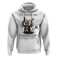Funny Black Cat Endometrial Cancer Awareness Hoodie Its Fine Im Fine Everything Is Fine