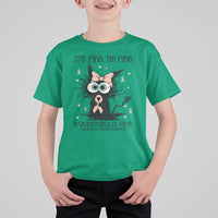 Funny Black Cat Endometrial Cancer Awareness T Shirt For Kid Its Fine Im Fine Everything Is Fine