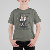 Funny Black Cat Endometrial Cancer Awareness T Shirt For Kid Its Fine Im Fine Everything Is Fine