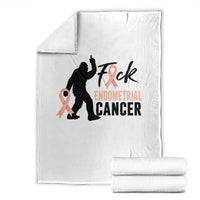 Funny Bigfoot Fuck Endometrial Cancer Awareness Gift Throw Blanket