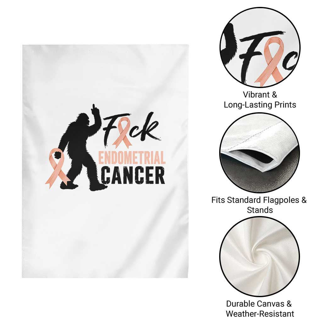 Funny Bigfoot Fuck Endometrial Cancer Awareness Gift Garden Flag