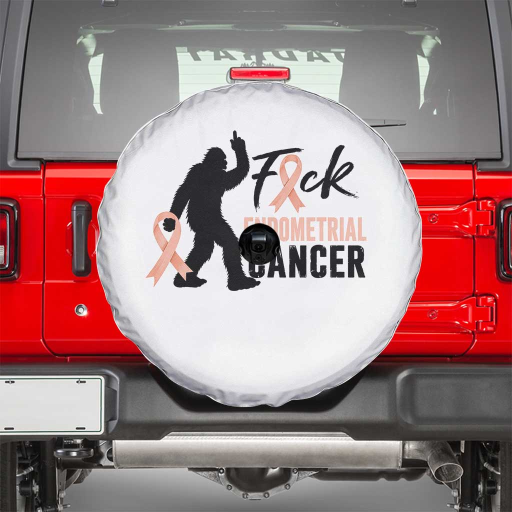 Funny Bigfoot Fuck Endometrial Cancer Awareness Gift Spare Tire Cover