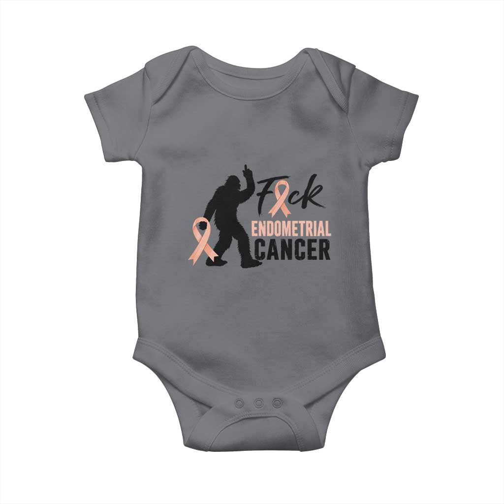 Funny Bigfoot Fuck Endometrial Cancer Awareness Gift Baby Onesie
