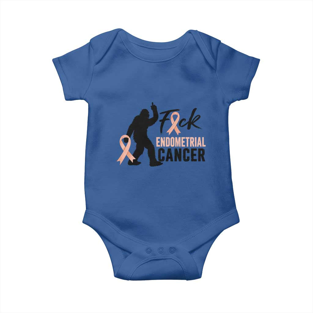 Funny Bigfoot Fuck Endometrial Cancer Awareness Gift Baby Onesie