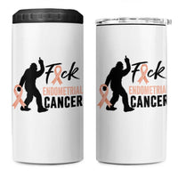 Funny Bigfoot Fuck Endometrial Cancer Awareness Gift 4 in 1 Can Cooler Tumbler