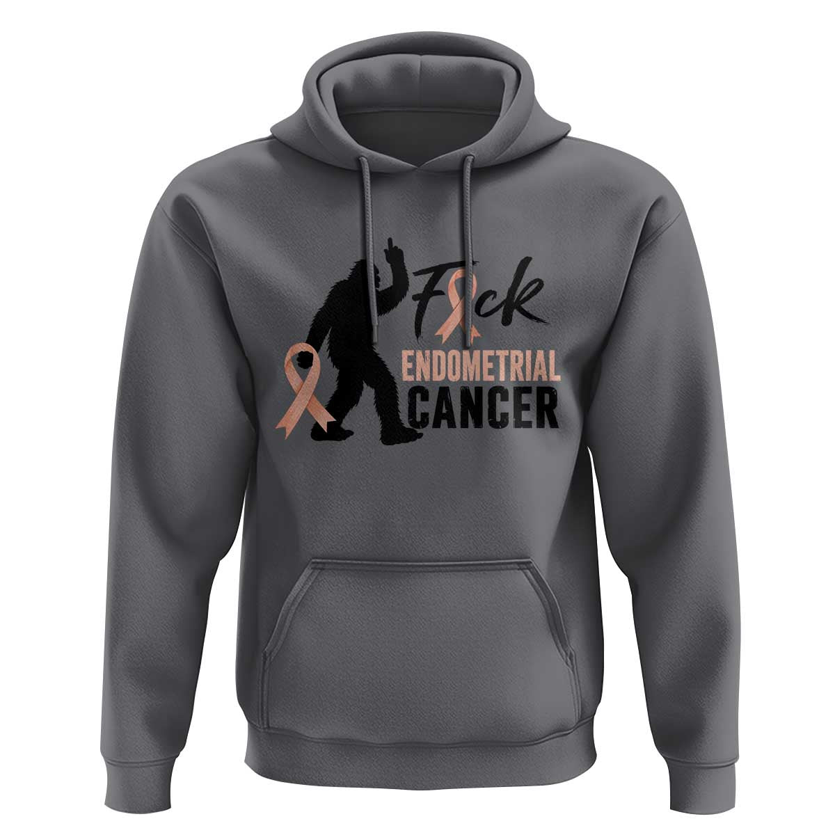 Funny Bigfoot Fuck Endometrial Cancer Awareness Gift Hoodie