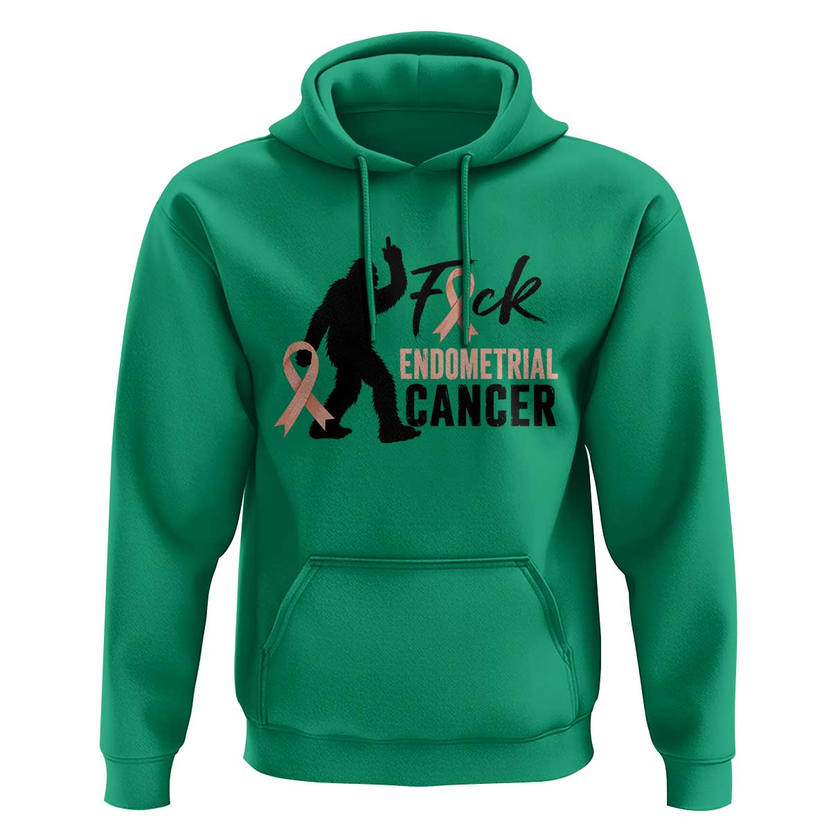 Funny Bigfoot Fuck Endometrial Cancer Awareness Gift Hoodie