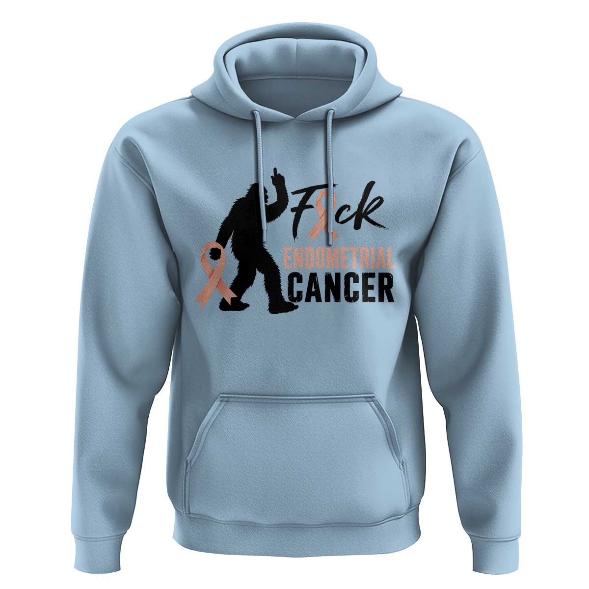 Funny Bigfoot Fuck Endometrial Cancer Awareness Gift Hoodie