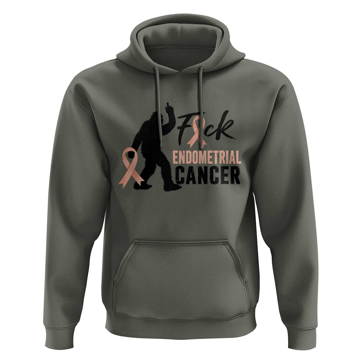Funny Bigfoot Fuck Endometrial Cancer Awareness Gift Hoodie