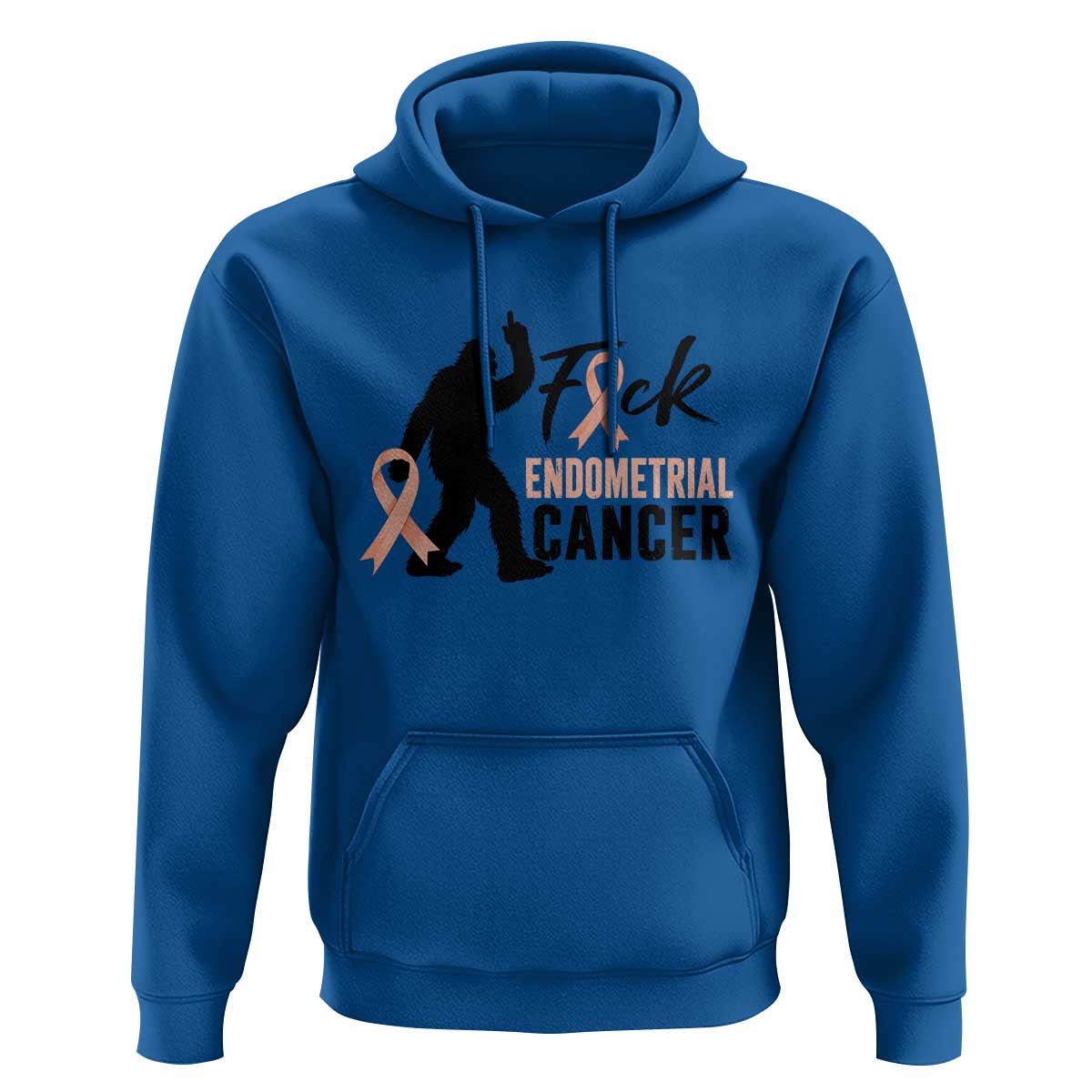 Funny Bigfoot Fuck Endometrial Cancer Awareness Gift Hoodie