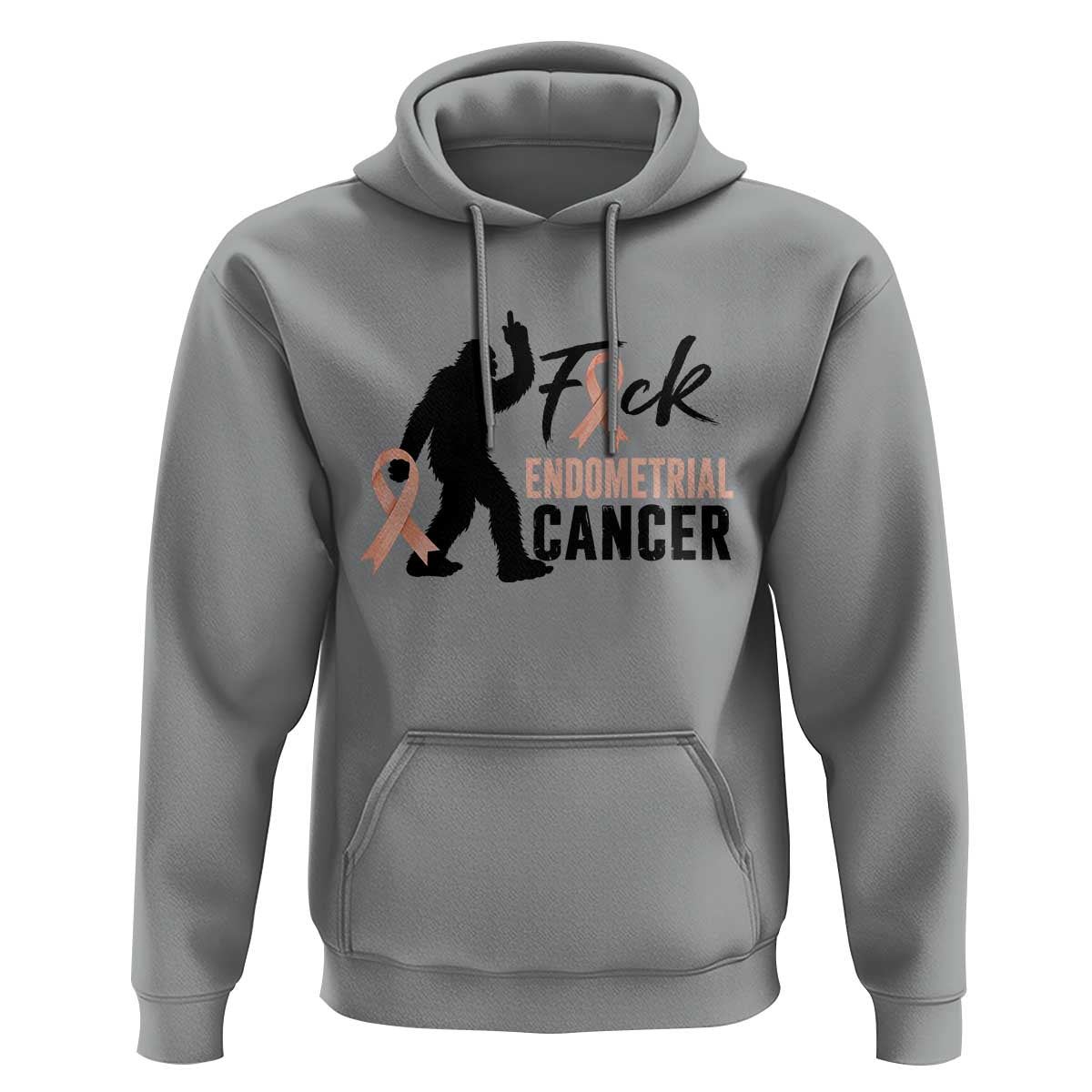 Funny Bigfoot Fuck Endometrial Cancer Awareness Gift Hoodie