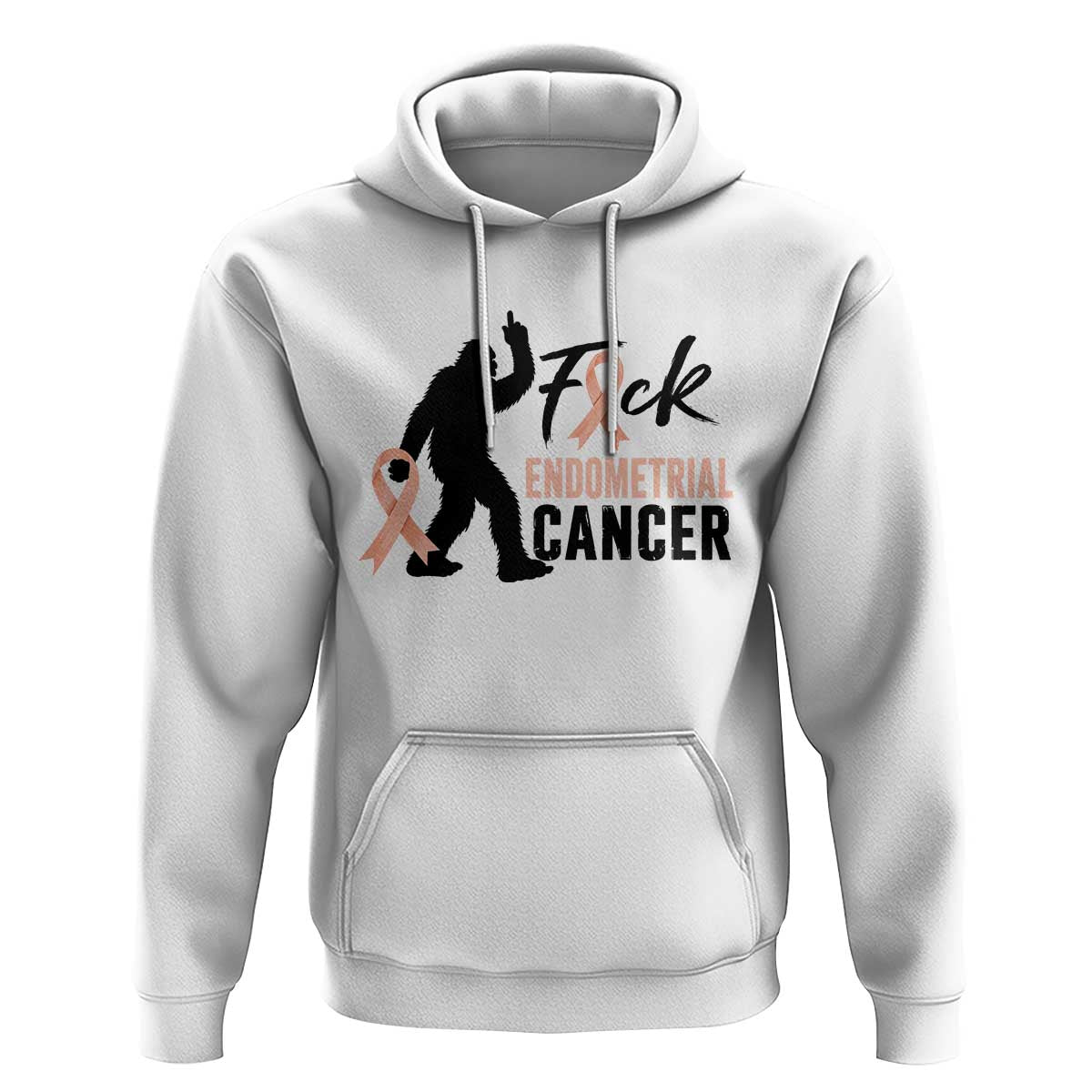 Funny Bigfoot Fuck Endometrial Cancer Awareness Gift Hoodie