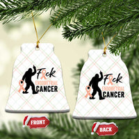 Funny Bigfoot Fuck Endometrial Cancer Awareness Gift Ceramic Ornament