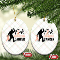 Funny Bigfoot Fuck Endometrial Cancer Awareness Gift Ceramic Ornament