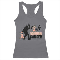 Funny Bigfoot Fuck Endometrial Cancer Awareness Gift Racerback Tank Top