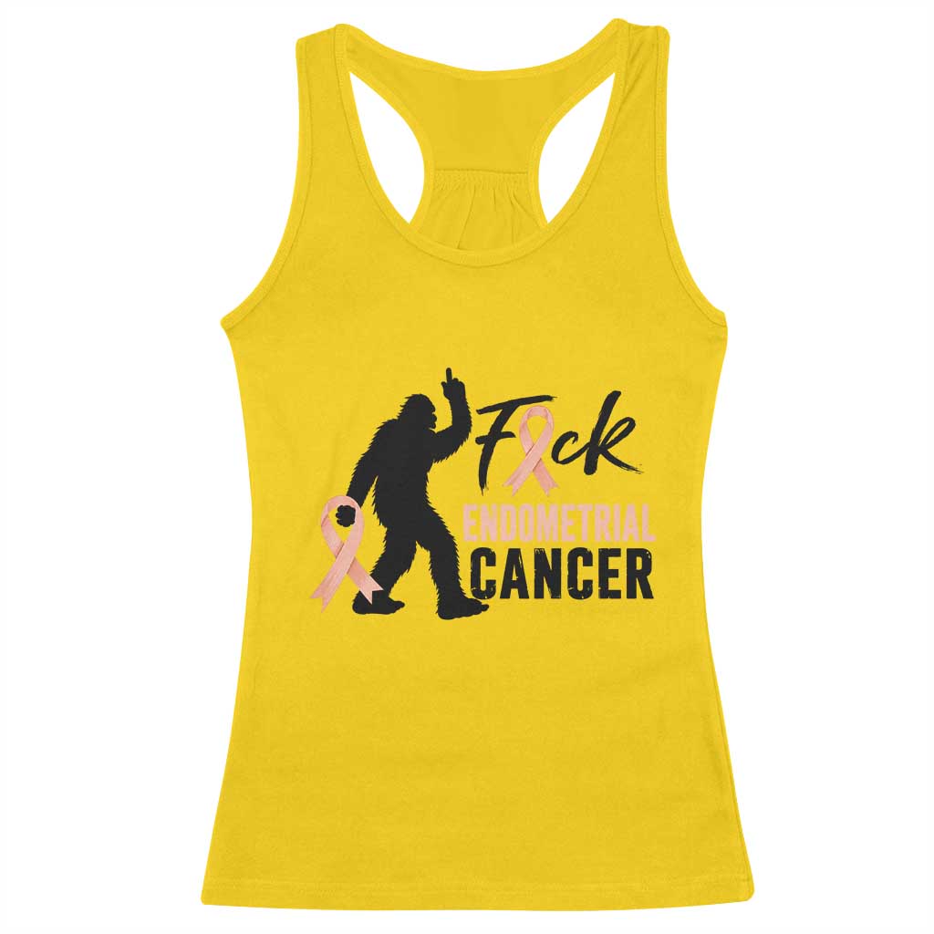 Funny Bigfoot Fuck Endometrial Cancer Awareness Gift Racerback Tank Top