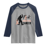 Funny Bigfoot Fuck Endometrial Cancer Awareness Gift Raglan Shirt