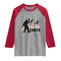 Funny Bigfoot Fuck Endometrial Cancer Awareness Gift Raglan Shirt