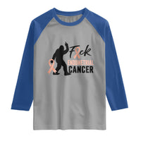 Funny Bigfoot Fuck Endometrial Cancer Awareness Gift Raglan Shirt