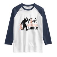 Funny Bigfoot Fuck Endometrial Cancer Awareness Gift Raglan Shirt