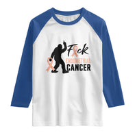 Funny Bigfoot Fuck Endometrial Cancer Awareness Gift Raglan Shirt