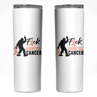 Funny Bigfoot Fuck Endometrial Cancer Awareness Gift Skinny Tumbler