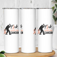 Funny Bigfoot Fuck Endometrial Cancer Awareness Gift Skinny Tumbler