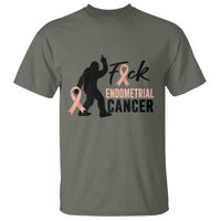 Funny Bigfoot Fuck Endometrial Cancer Awareness Gift T Shirt