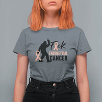 Funny Bigfoot Fuck Endometrial Cancer Awareness Gift T Shirt For Women