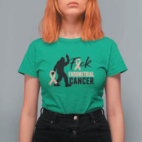Funny Bigfoot Fuck Endometrial Cancer Awareness Gift T Shirt For Women
