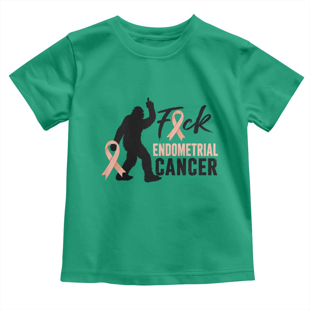 Funny Bigfoot Fuck Endometrial Cancer Awareness Gift Toddler T Shirt