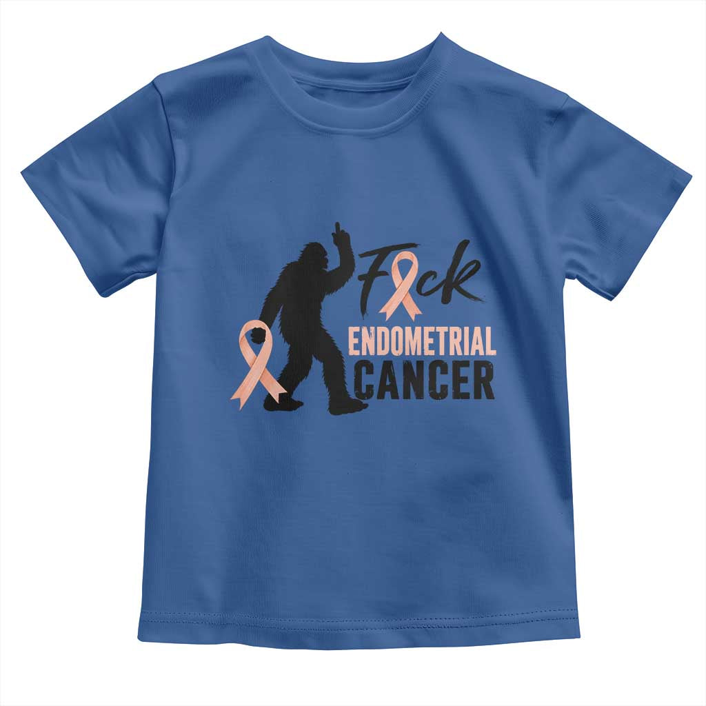 Funny Bigfoot Fuck Endometrial Cancer Awareness Gift Toddler T Shirt