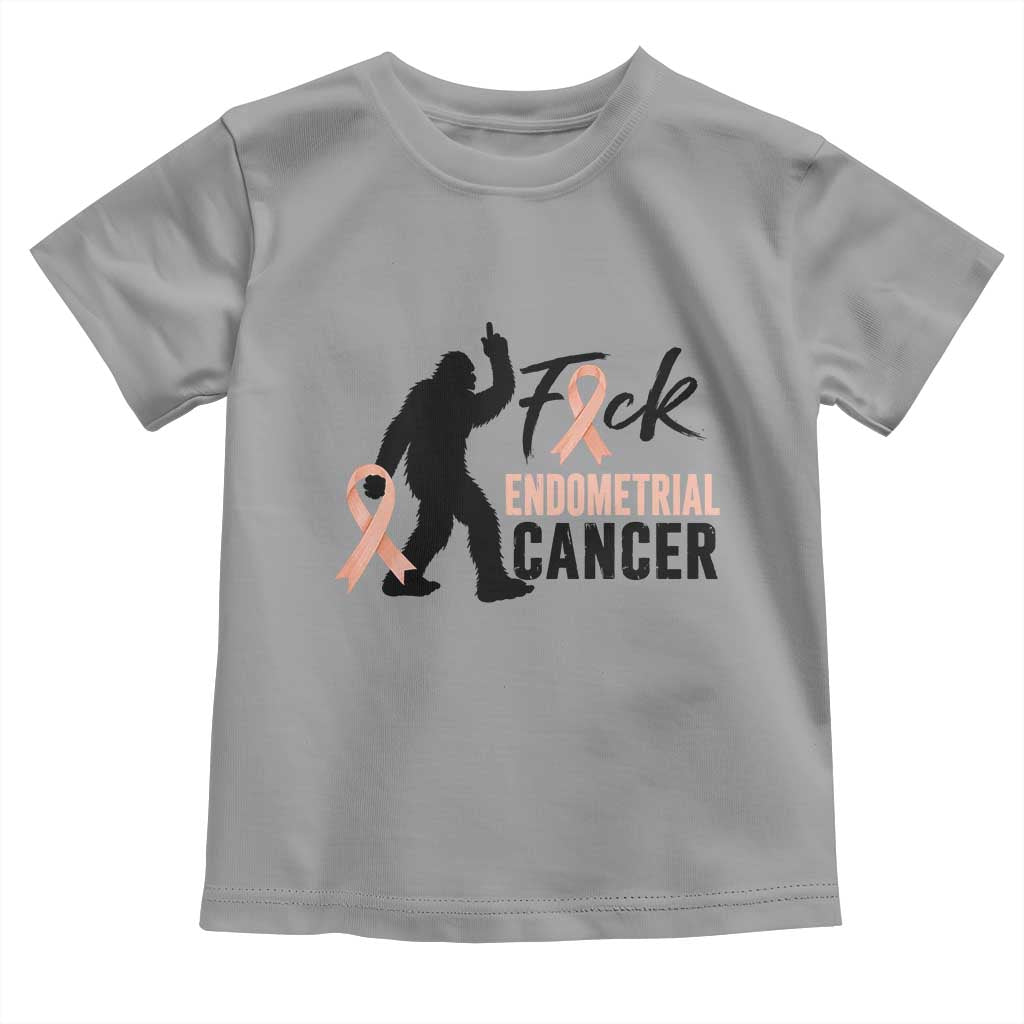 Funny Bigfoot Fuck Endometrial Cancer Awareness Gift Toddler T Shirt