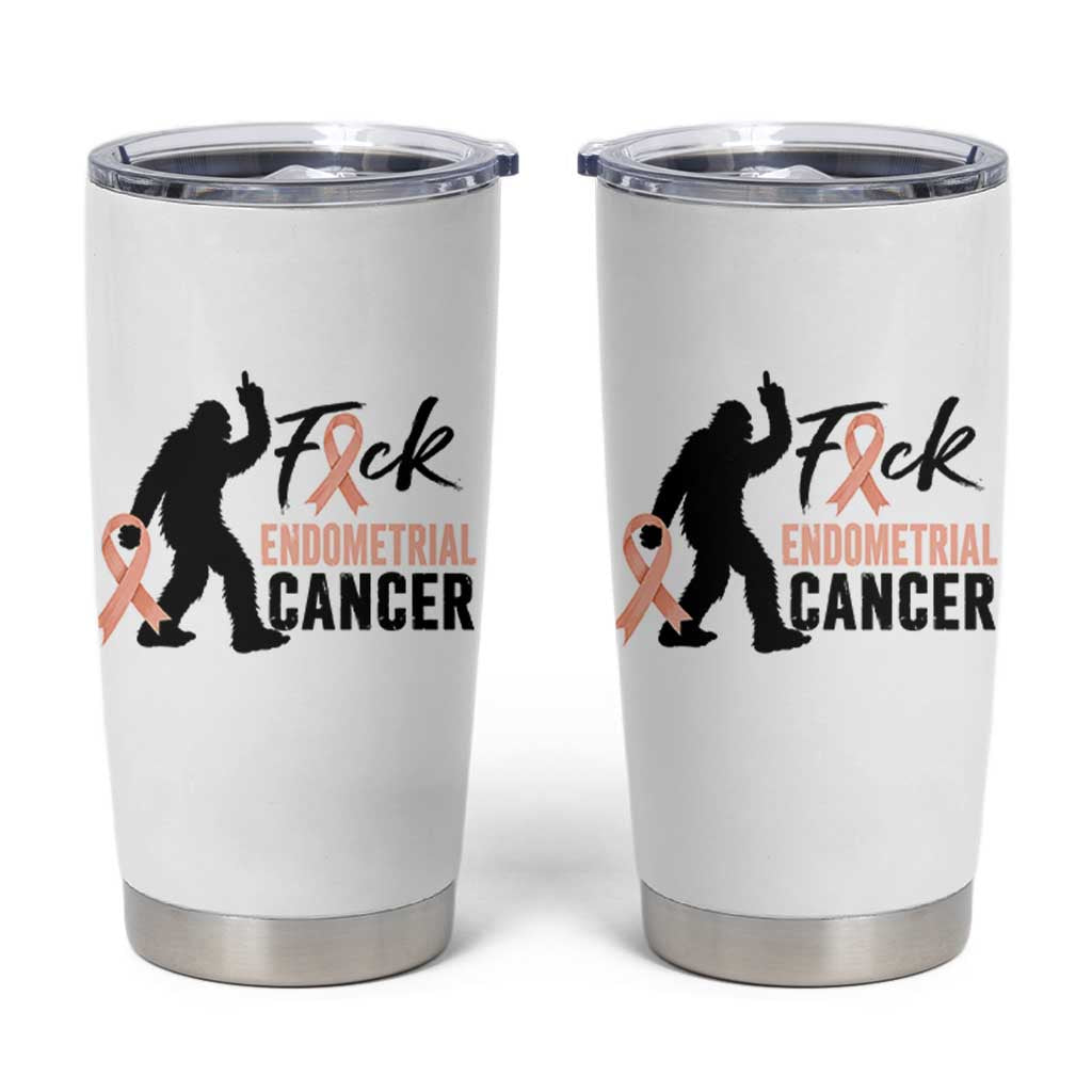 Funny Bigfoot Fuck Endometrial Cancer Awareness Gift Tumbler Cup