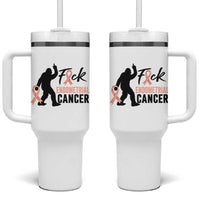 Funny Bigfoot Fuck Endometrial Cancer Awareness Gift Tumbler With Handle