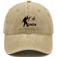 Funny Bigfoot Fuck Endometrial Cancer Awareness Gift Washed Cotton Baseball Cap