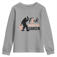 Funny Bigfoot Fuck Endometrial Cancer Awareness Gift Youth Sweatshirt