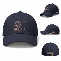 Funny Bigfoot Blowing Dandelion Flower Graphic Baseball Cap Believe Endometrial Cancer Awareness