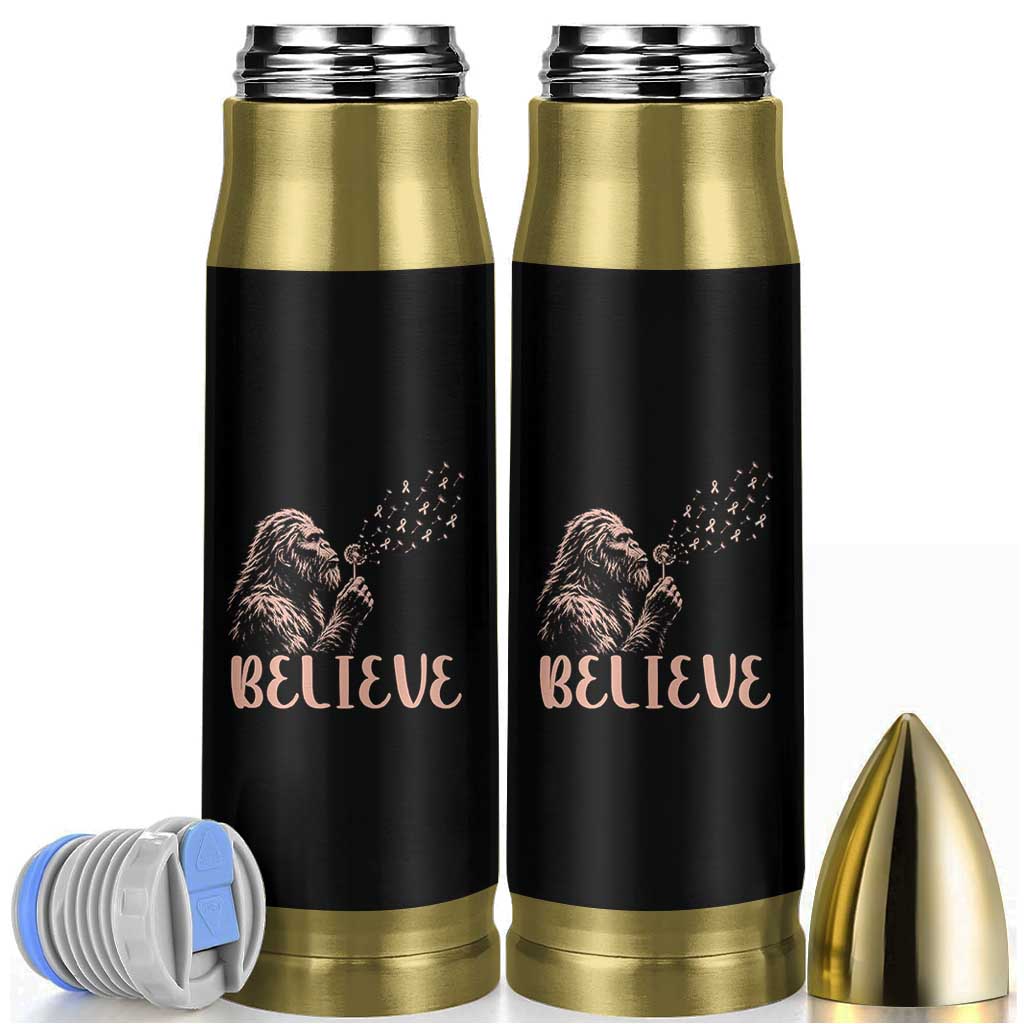 Funny Bigfoot Blowing Dandelion Flower Graphic Bullet Tumbler Believe Endometrial Cancer Awareness