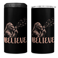 Funny Bigfoot Blowing Dandelion Flower Graphic 4 in 1 Can Cooler Tumbler Believe Endometrial Cancer Awareness