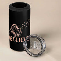 Funny Bigfoot Blowing Dandelion Flower Graphic 4 in 1 Can Cooler Tumbler Believe Endometrial Cancer Awareness