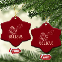 Funny Bigfoot Blowing Dandelion Flower Graphic Ceramic Ornament Believe Endometrial Cancer Awareness