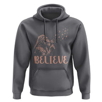 Funny Bigfoot Blowing Dandelion Flower Graphic Hoodie Believe Endometrial Cancer Awareness