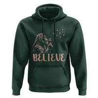 Funny Bigfoot Blowing Dandelion Flower Graphic Hoodie Believe Endometrial Cancer Awareness