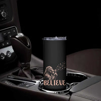 Funny Bigfoot Blowing Dandelion Flower Graphic Skinny Tumbler Believe Endometrial Cancer Awareness