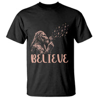 Funny Bigfoot Blowing Dandelion Flower Graphic T Shirt Believe Endometrial Cancer Awareness